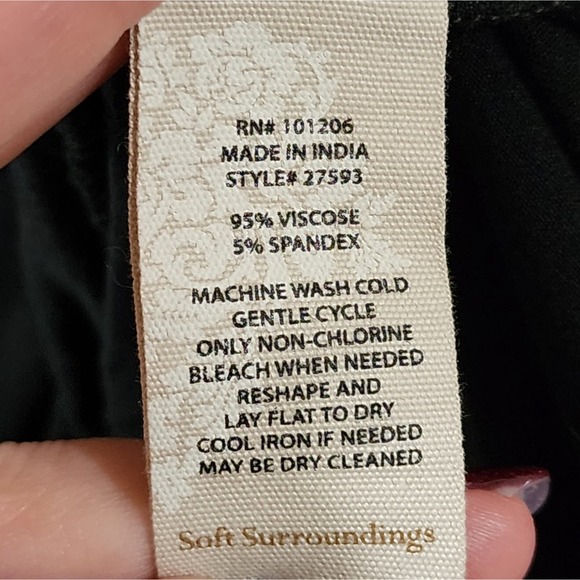 Soft Surroundings boho long sleeve stretch knit embroidered maxi dress size‎ XS - Picture 9 of 9